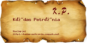 Kádas Petrónia névjegykártya
